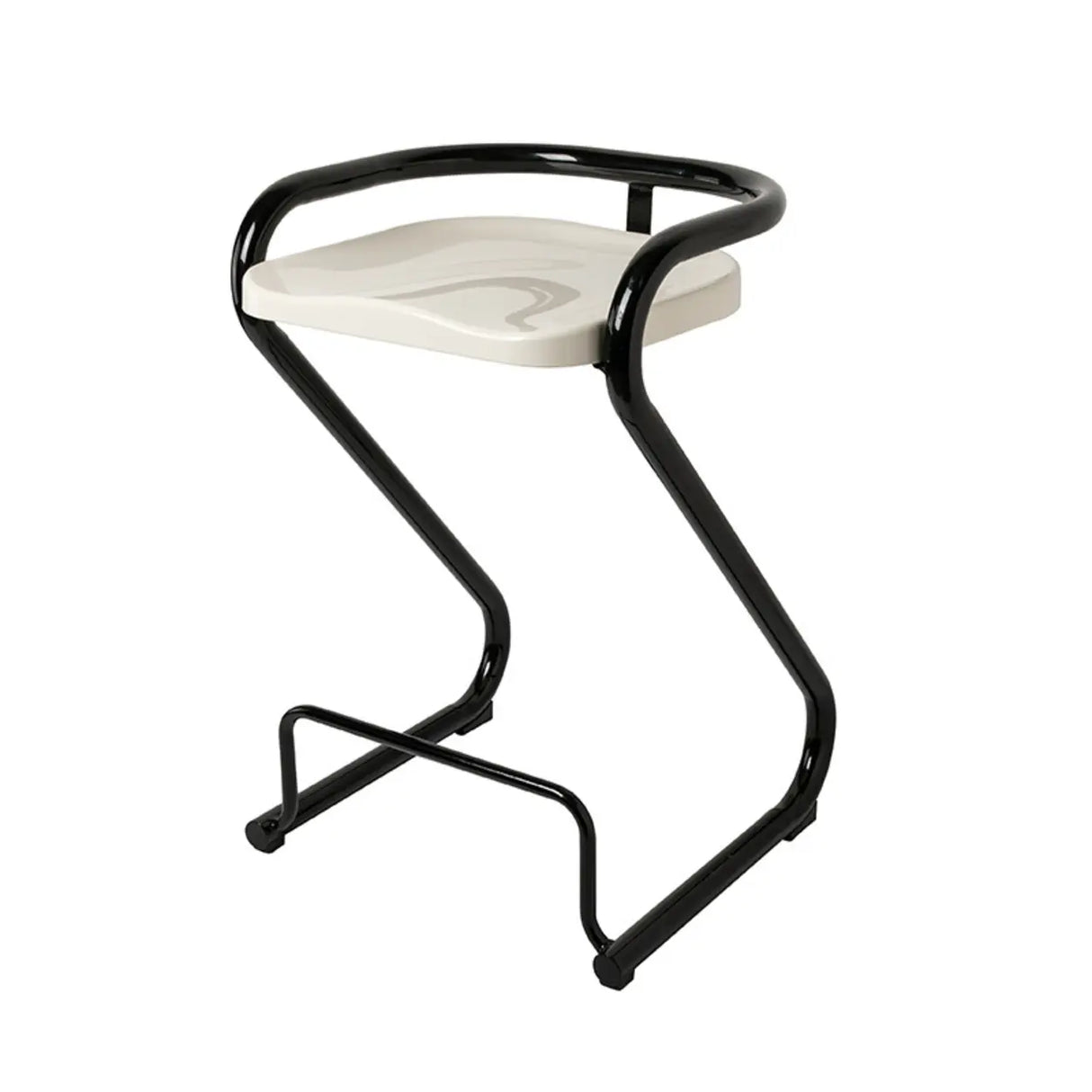 Unique Curved Sled Base Bucket Bar Stool with Footrest Image - 5