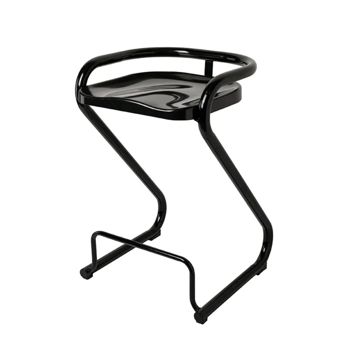 Unique Curved Sled Base Bucket Bar Stool with Footrest Image - 8
