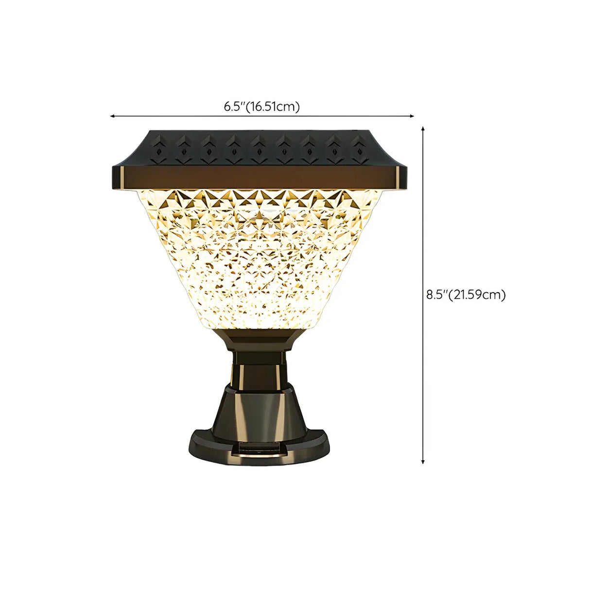 Unique Diamond Geometric Glass Post Outdoor Table Lamp