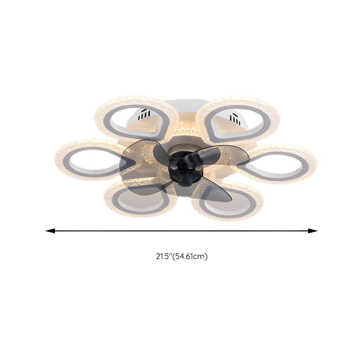 Unique Flower-Shaped Modern Ceiling Fan with LED Light Image - 20