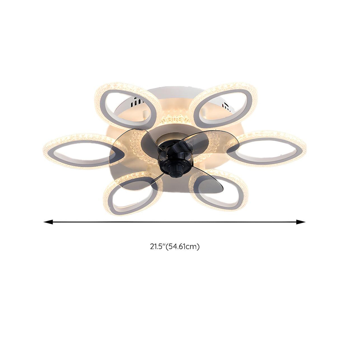 Unique Flower-Shaped Modern Ceiling Fan with LED Light Image - 21