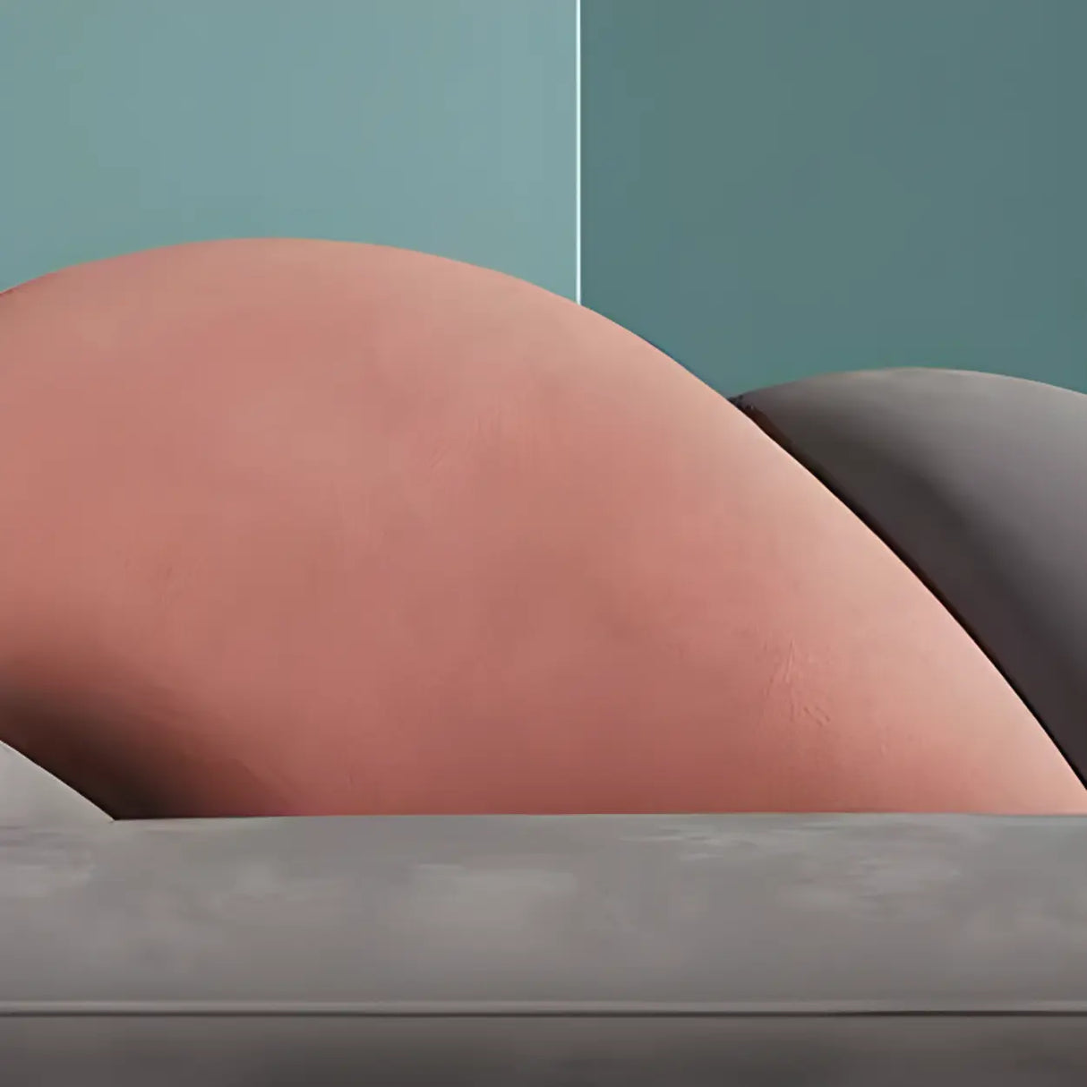 Unique Grey Solid Color Velvet Large Chaise Lounge Sofa Image - 10