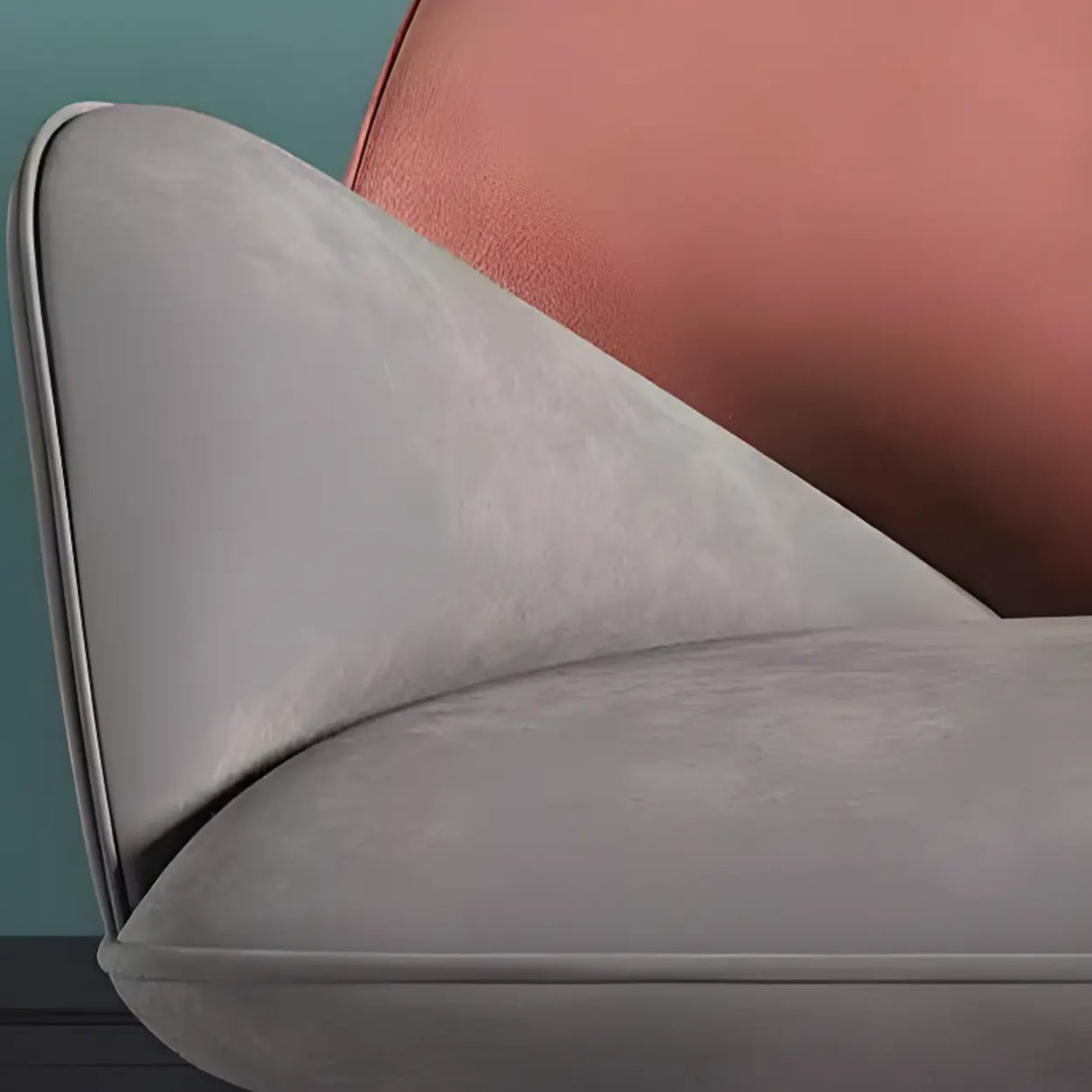 Unique Grey Solid Color Velvet Large Chaise Lounge Sofa Image - 13