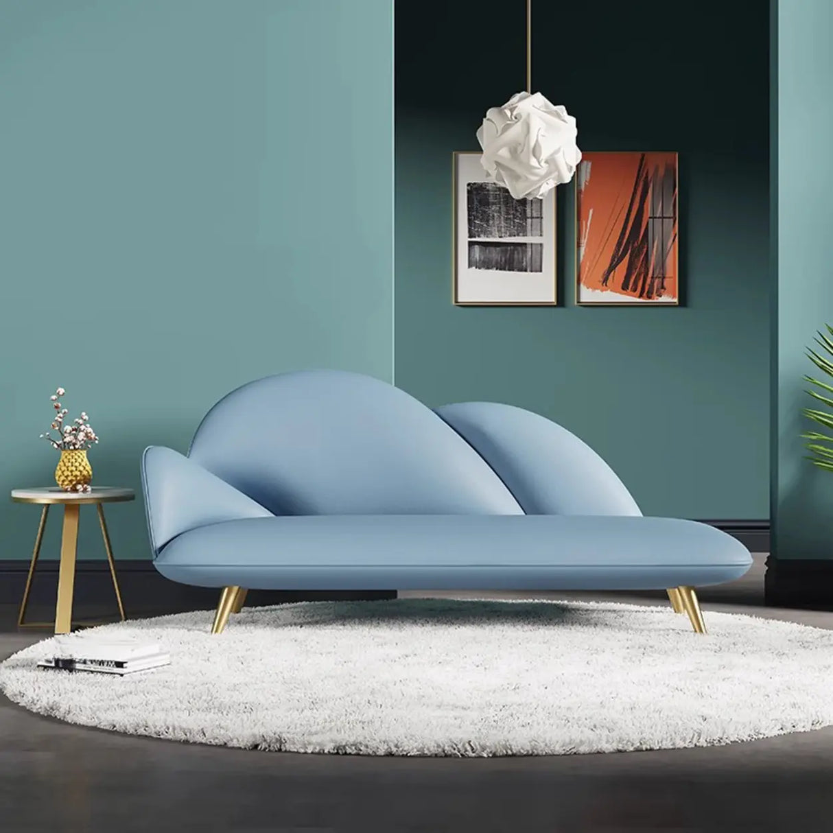 Unique Grey Solid Color Velvet Large Chaise Lounge Sofa Image - 16