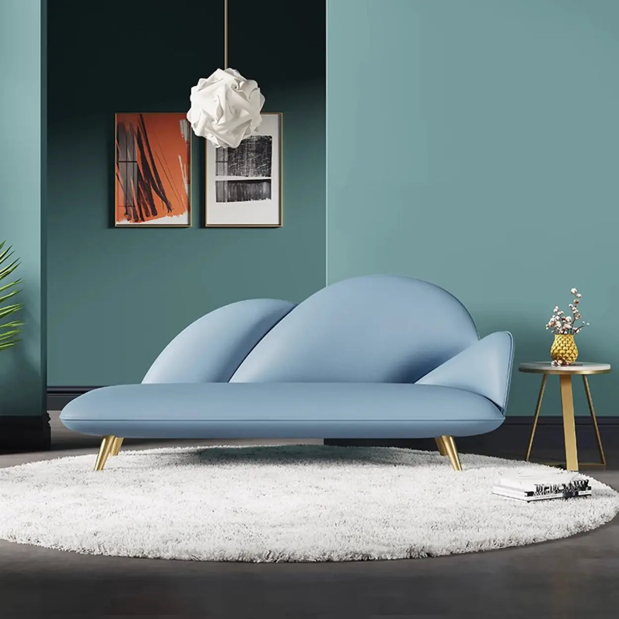 Unique Grey Solid Color Velvet Large Chaise Lounge Sofa Image - 17