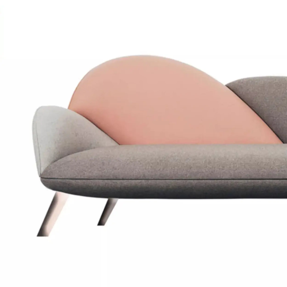 Unique Grey Solid Color Velvet Large Chaise Lounge Sofa Image - 8