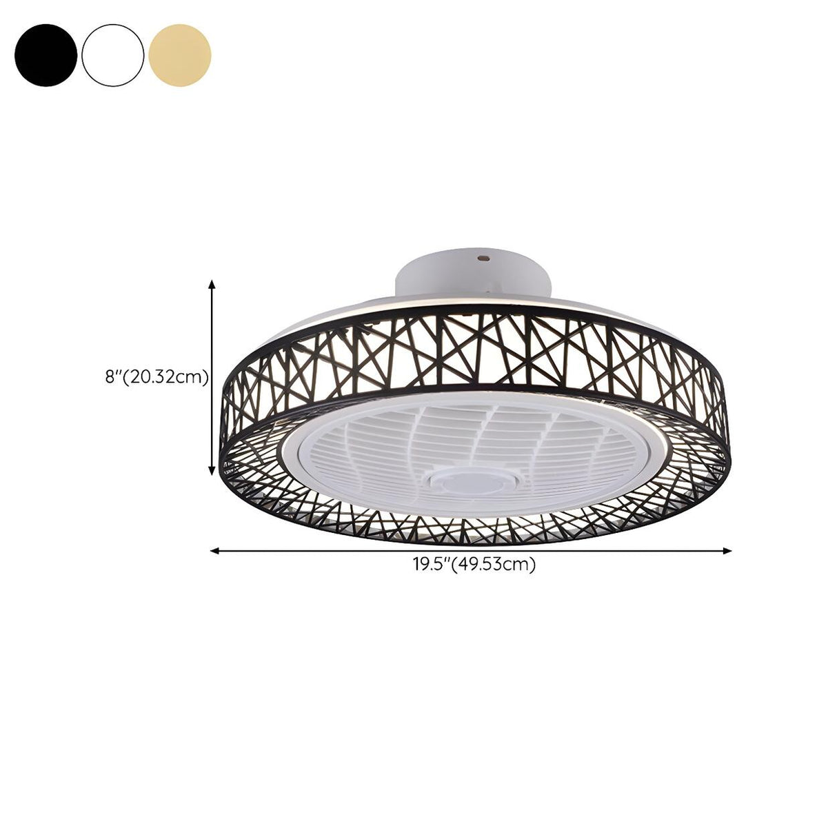 Unique Hollow Round Bladeless Ceiling Fan With Light