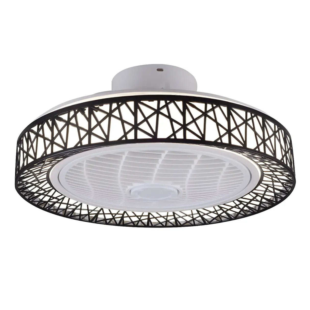 Unique Hollow Round Bladeless Ceiling Fan With Light Image - 6