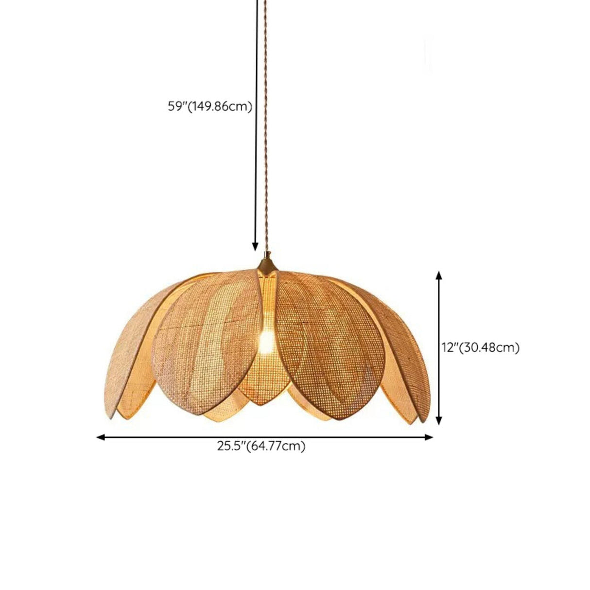 Unique Natural Flower Rattan Leaf Pendant Light Image - 13