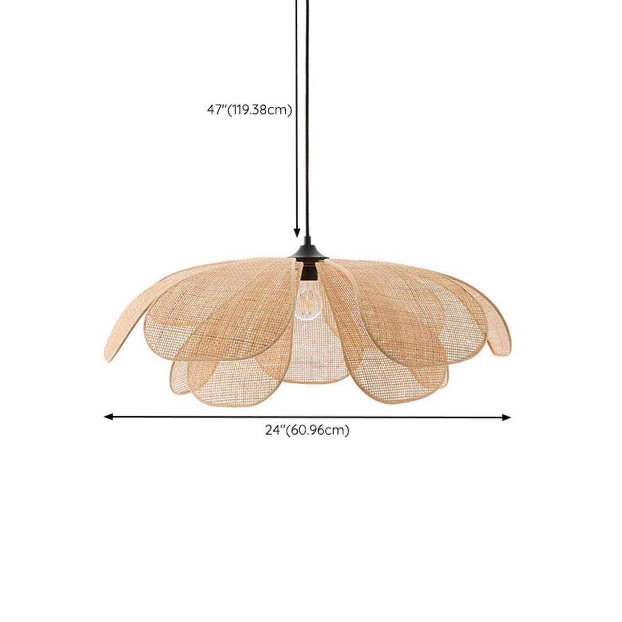 Unique Natural Flower Rattan Leaf Pendant Light Image - 15