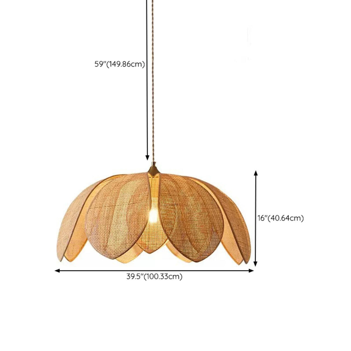 Unique Natural Flower Rattan Leaf Pendant Light Image - 16
