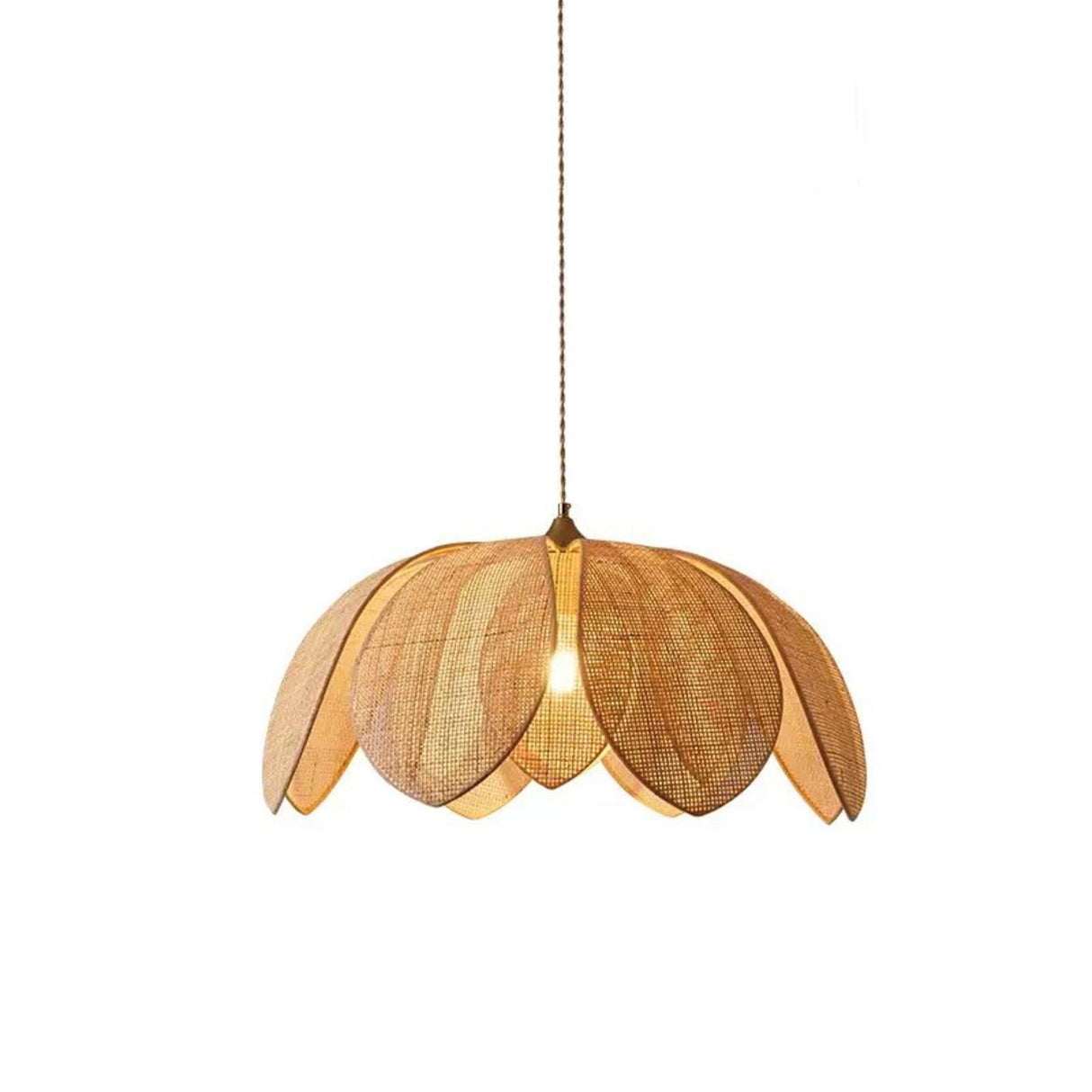 Unique Natural Flower Rattan Leaf Pendant Light Image - 5