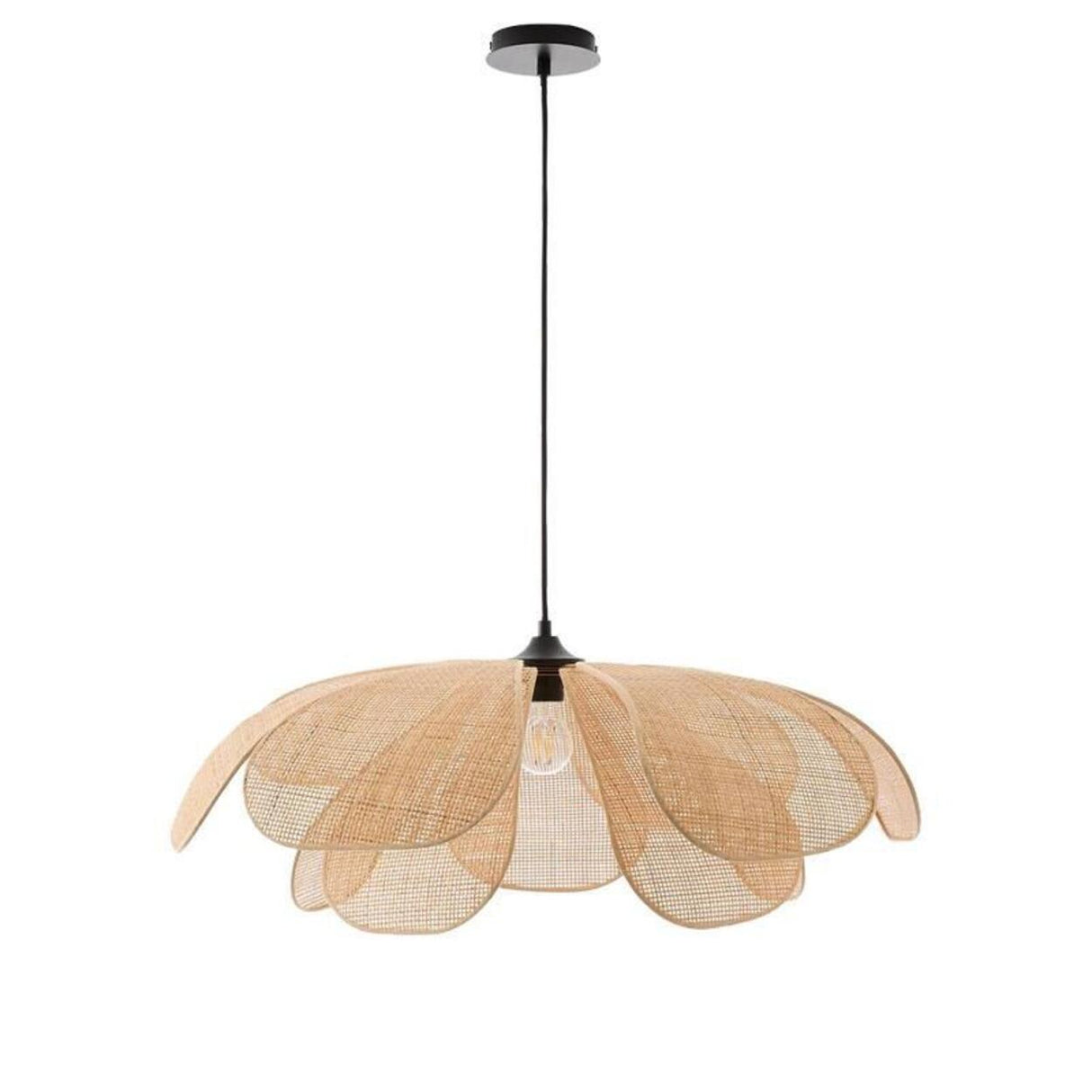 Unique Natural Flower Rattan Leaf Pendant Light Image - 6