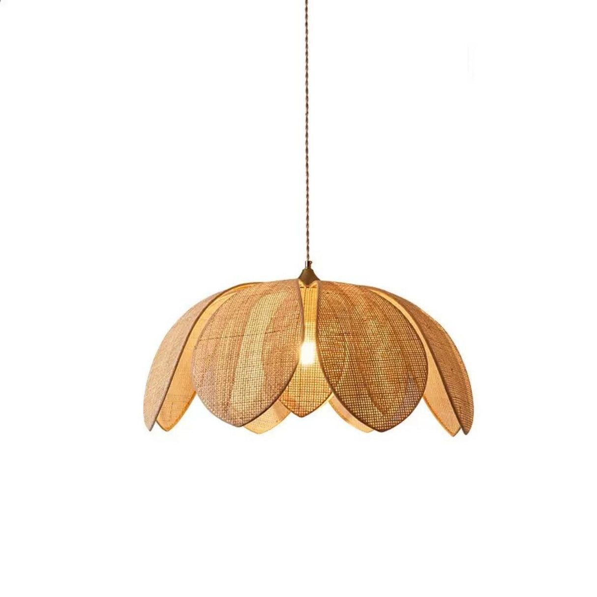 Unique Natural Flower Rattan Leaf Pendant Light Image - 7