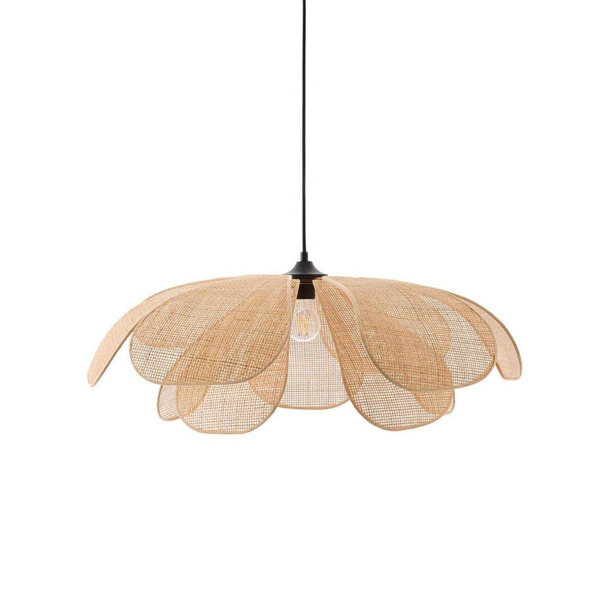 Unique Natural Flower Rattan Leaf Pendant Light Image - 8