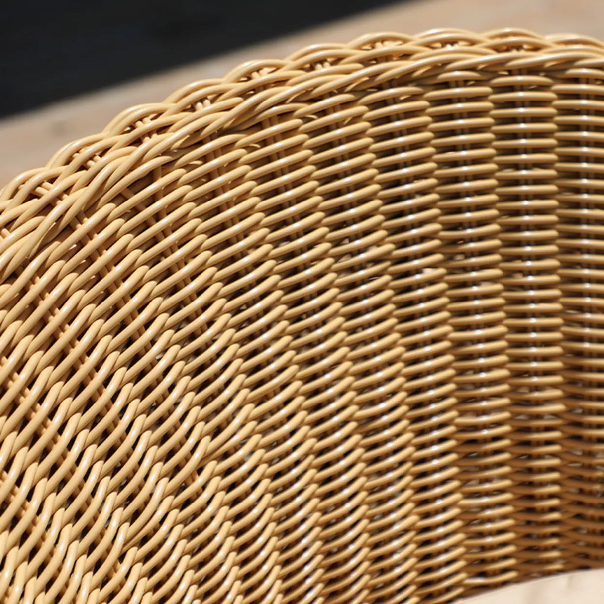 Unqiue Natural Beige Outdoor Curved Rattan Sofa Set Image - 4