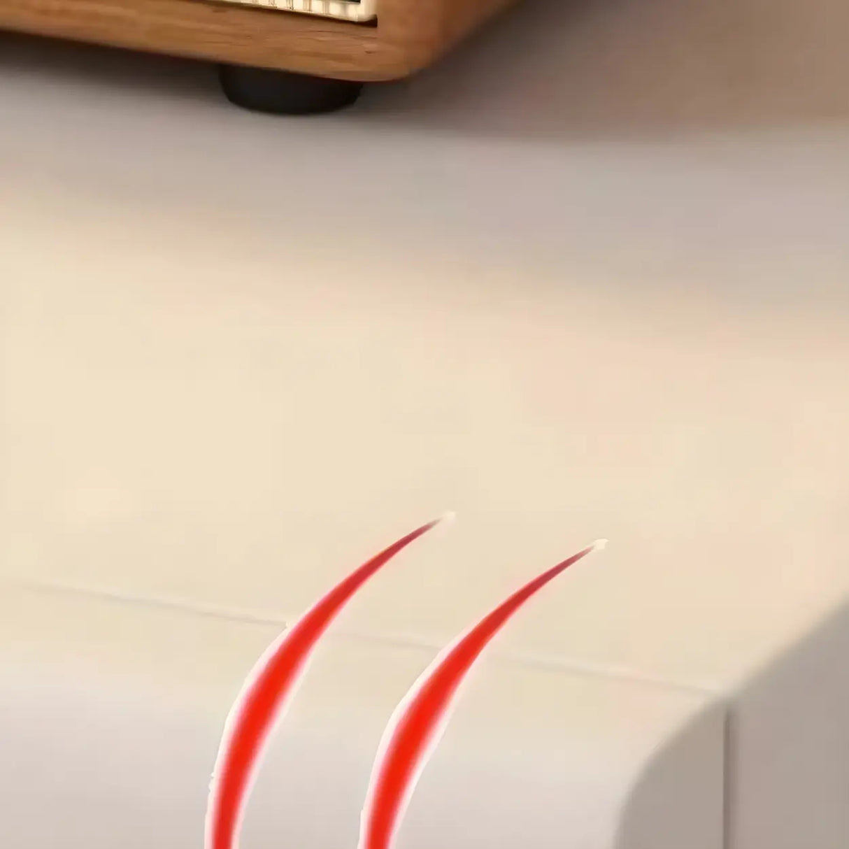 Unqiue Rectangular Wood Off-White Storage Nightstand Image - 14