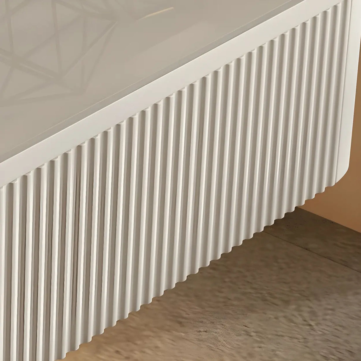 Unqiue Wall Mounted White Nightstand with Shelf and Light Image - 10