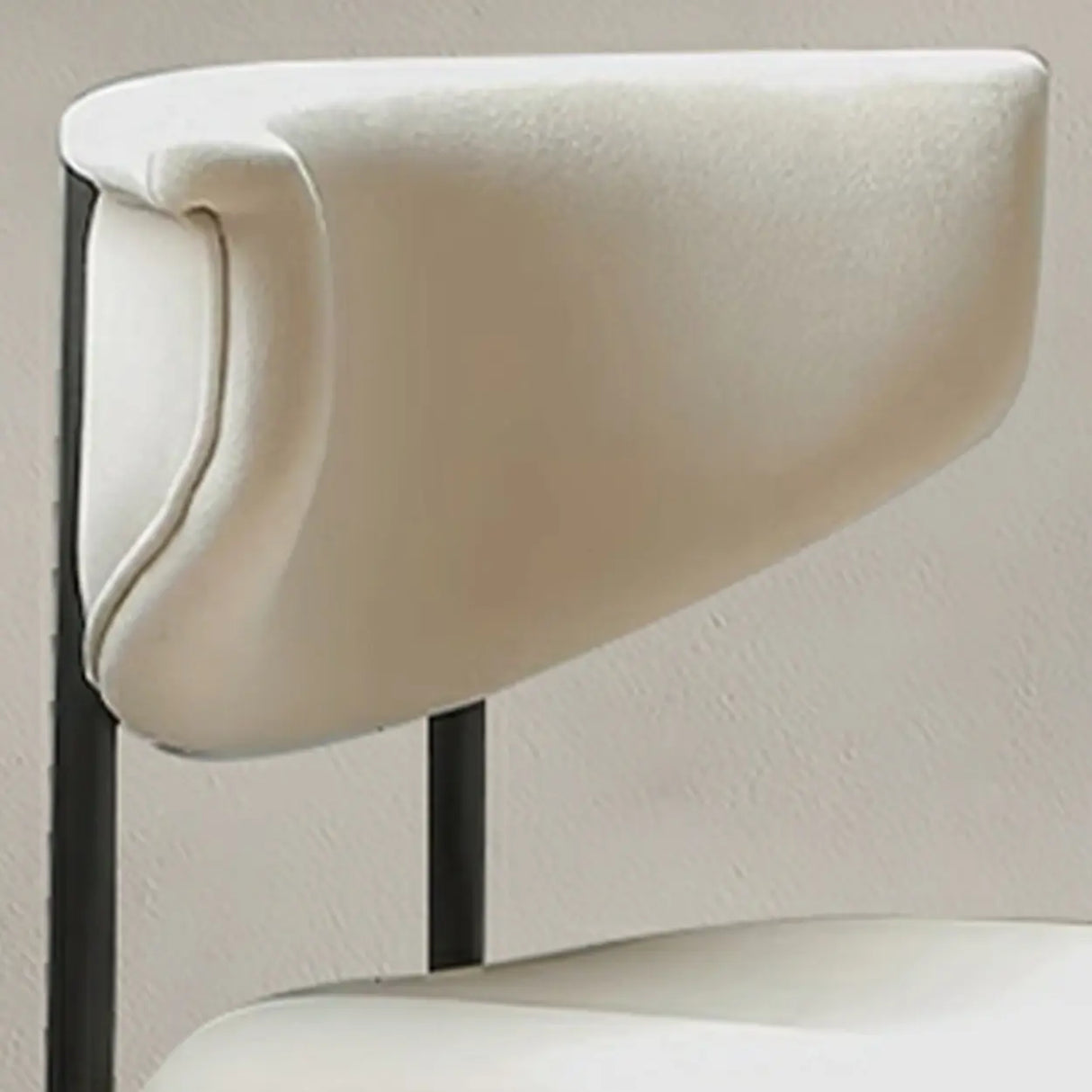 Upholstered Metal Open Low Back Armless Dining Chair Image - 6