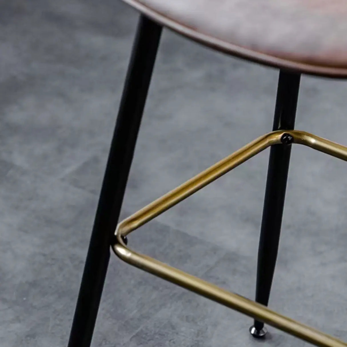 Upholstered Modern Back Bar Stool with Metal Legs Footrest Image - 8