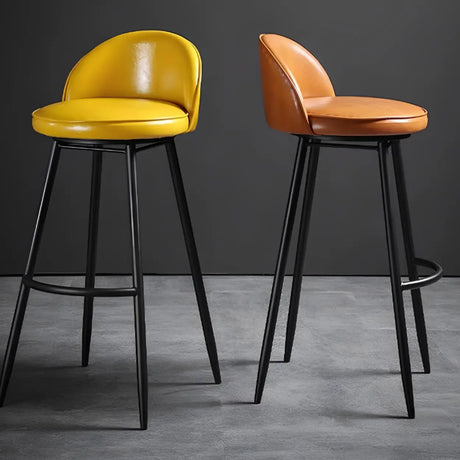 Upholstered Modern Back Swivel Counter Height Bar Stool Image - 1