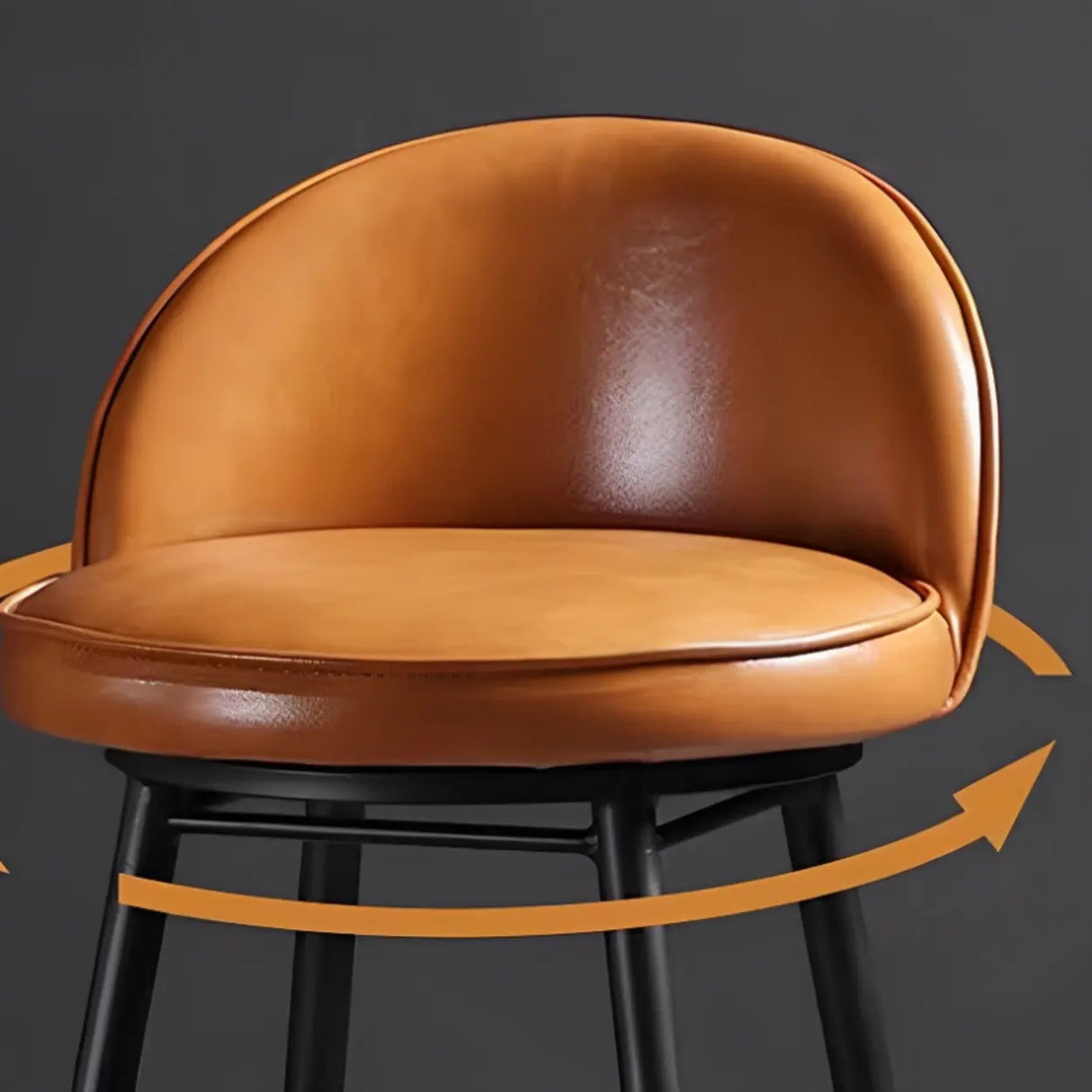 Upholstered Modern Back Swivel Counter Height Bar Stool Image - 4