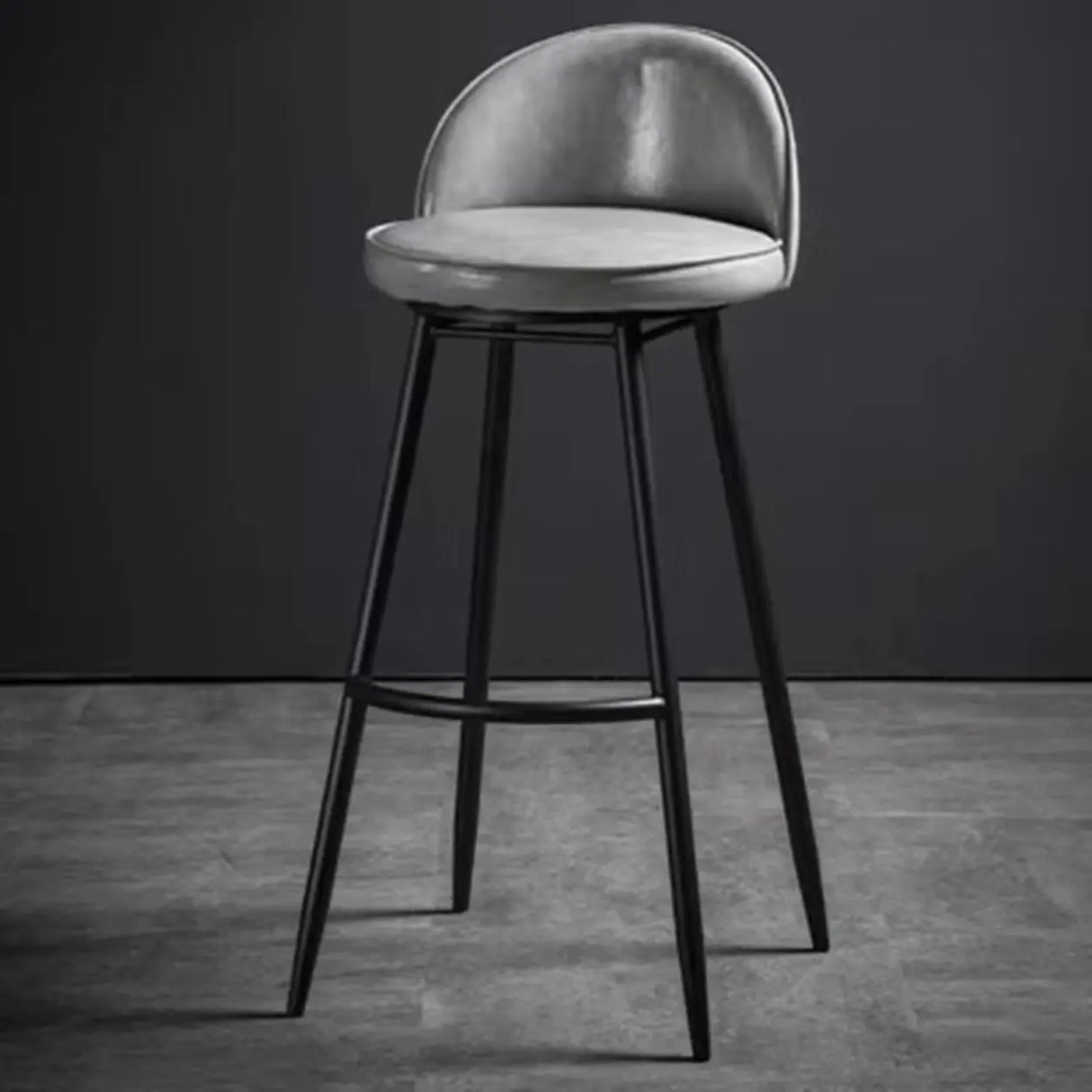 Upholstered Modern Back Swivel Counter Height Bar Stool Image - 5