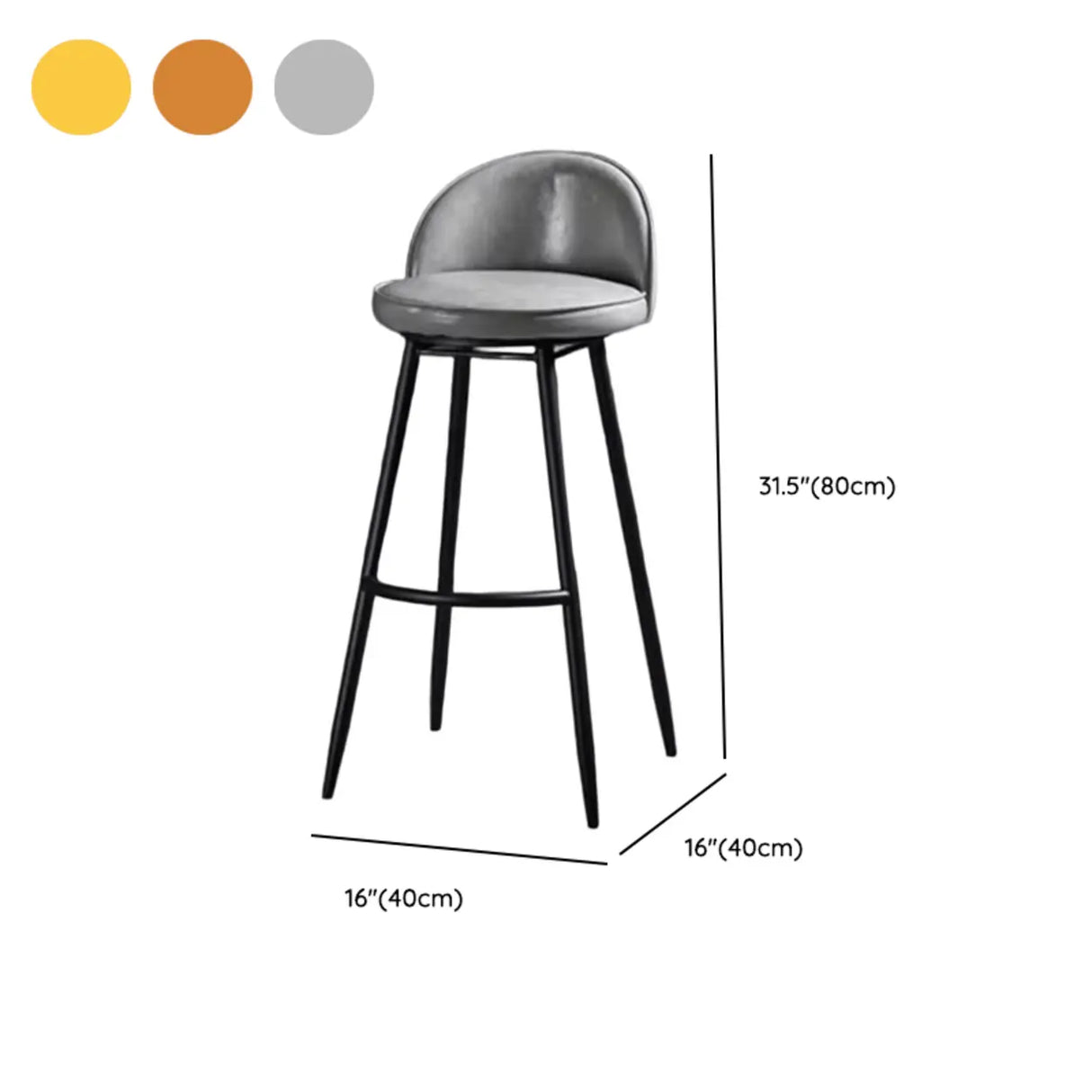 Upholstered Modern Back Swivel Counter Height Bar Stool