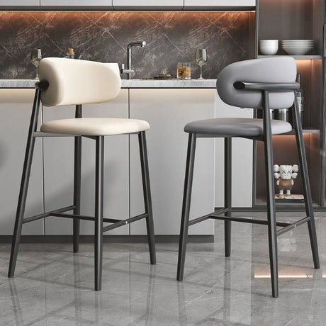 Upholstered Modern Low Back Counter Height Bar Stool Image - 1