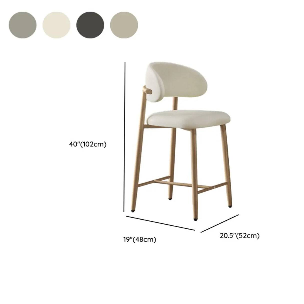 Upholstered Modern Low Back Counter Height Bar Stool Image - 33