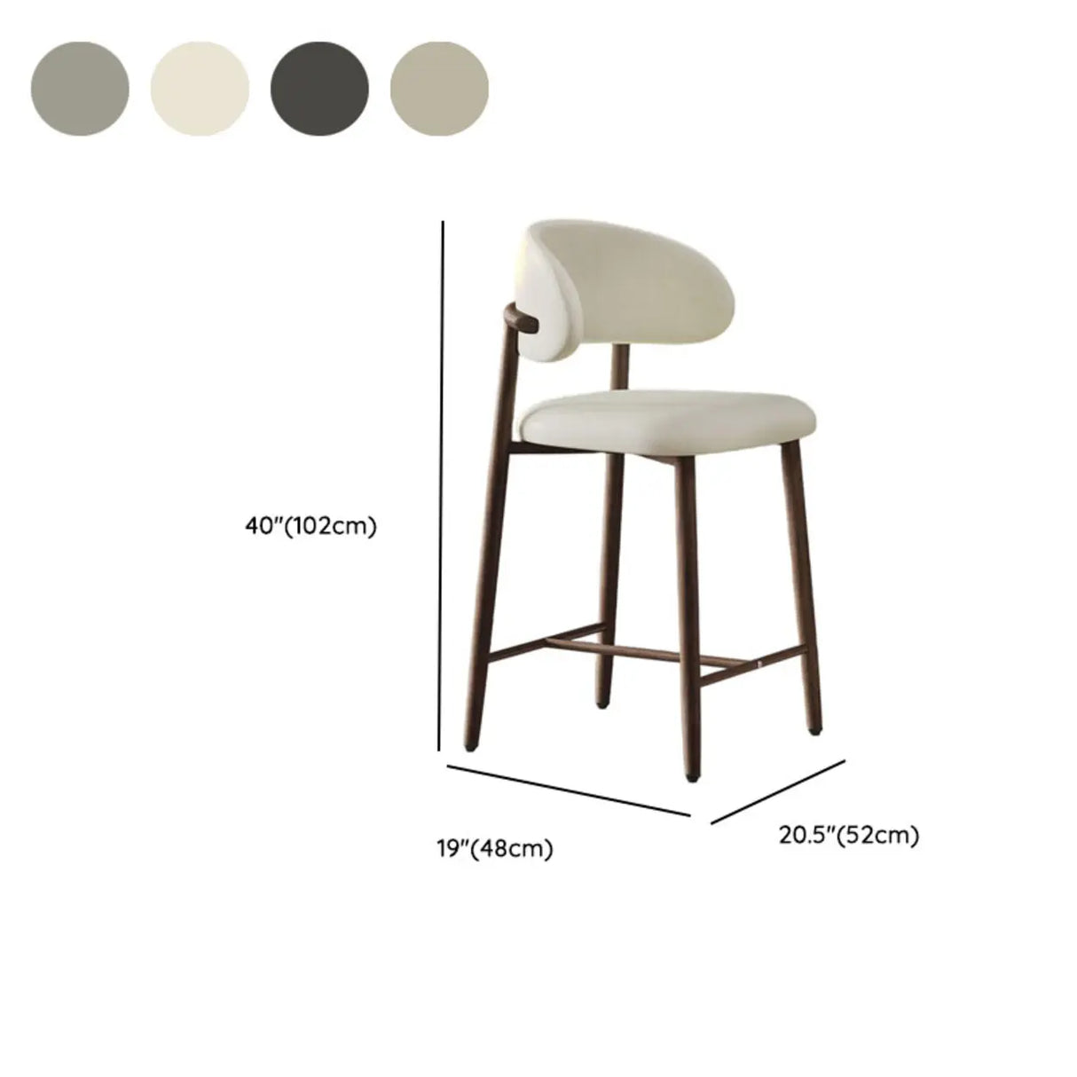 Upholstered Modern Low Back Counter Height Bar Stool Image - 34