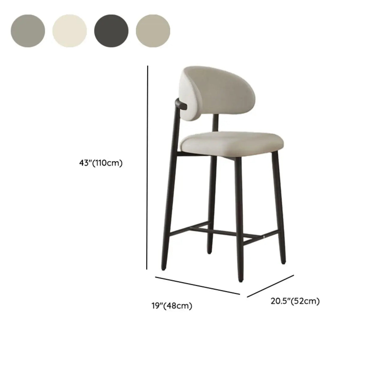 Upholstered Modern Low Back Counter Height Bar Stool Image - 35