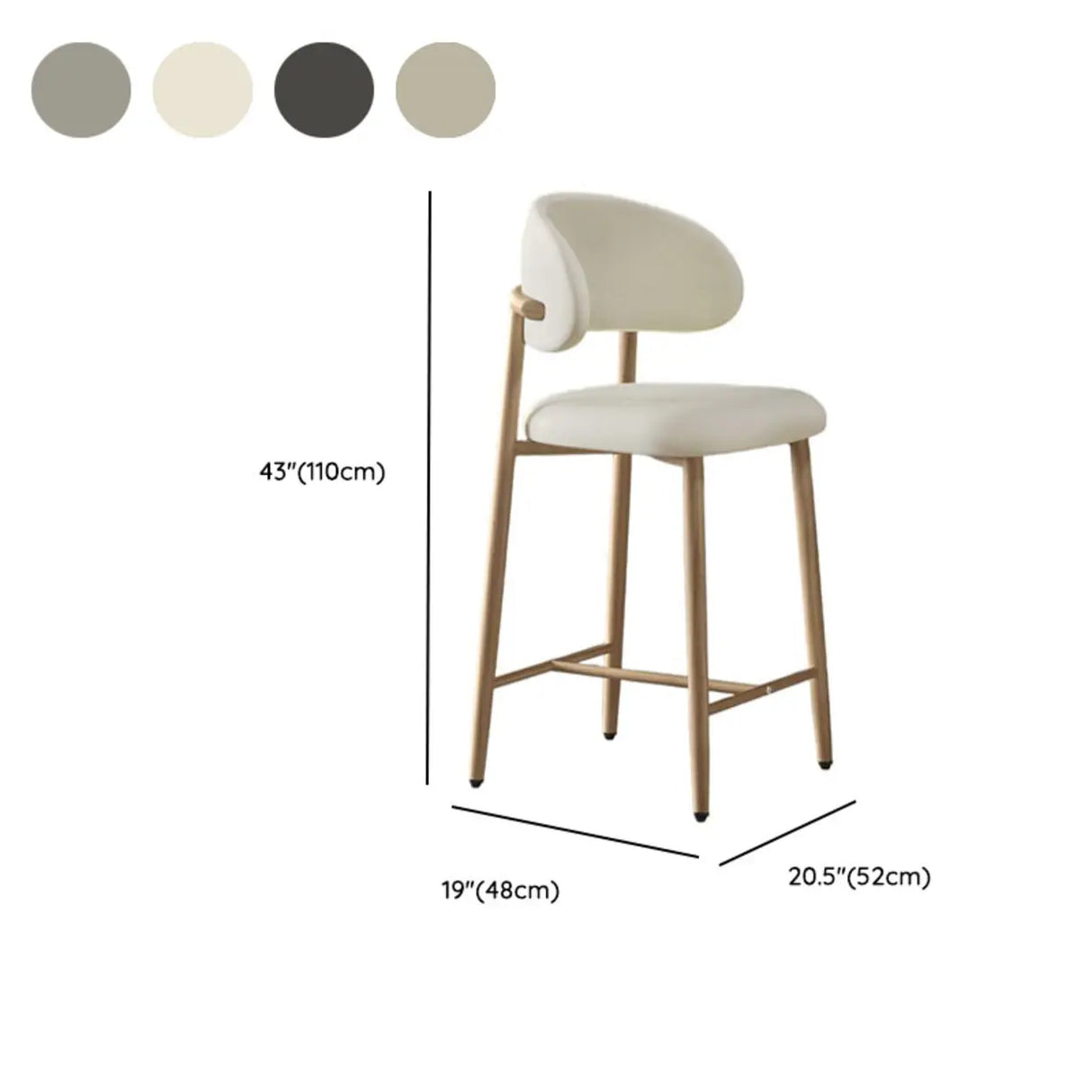 Upholstered Modern Low Back Counter Height Bar Stool Image - 36