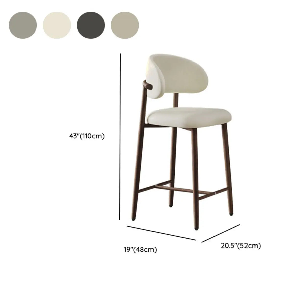 Upholstered Modern Low Back Counter Height Bar Stool Image - 37