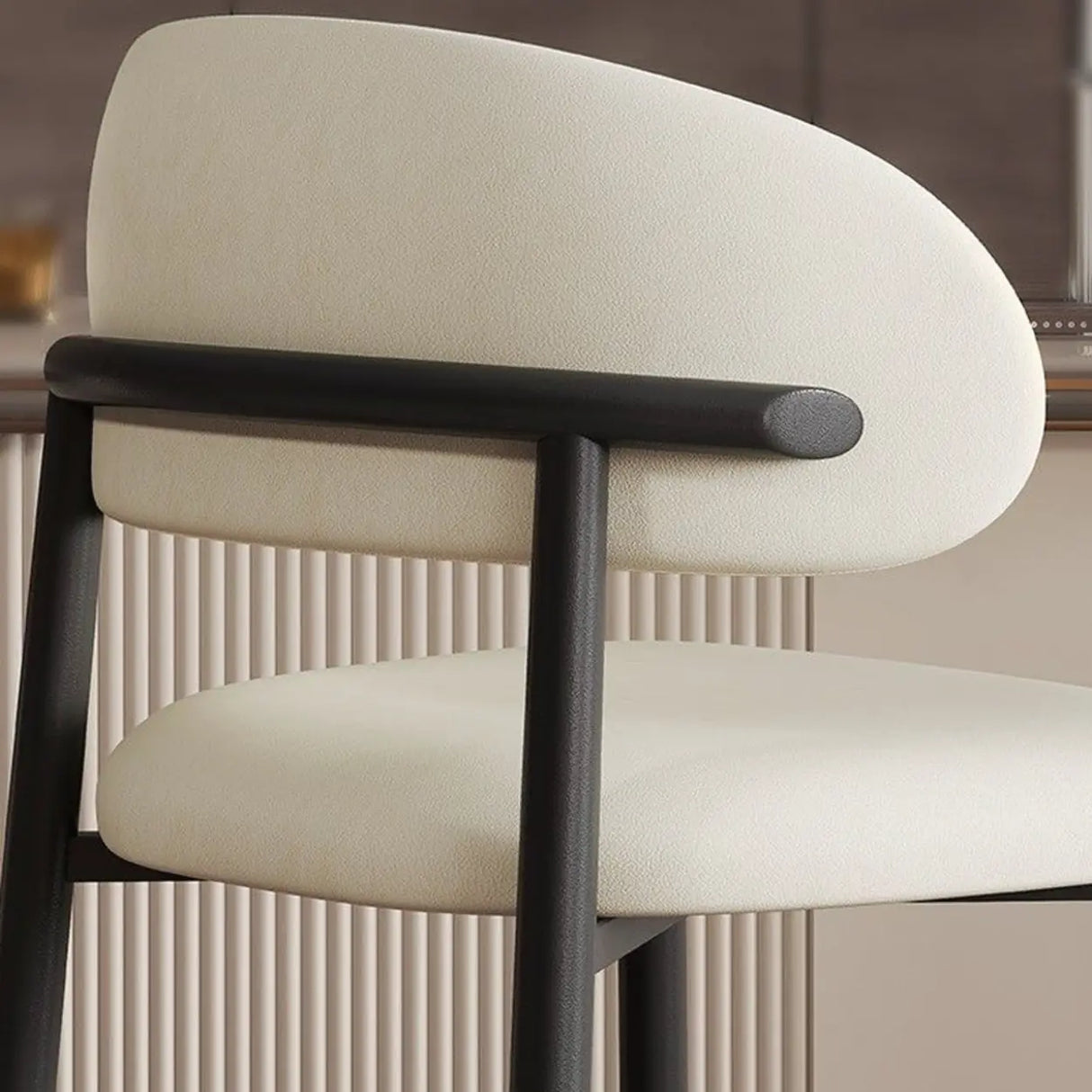 Upholstered Modern Low Back Counter Height Bar Stool Image - 9