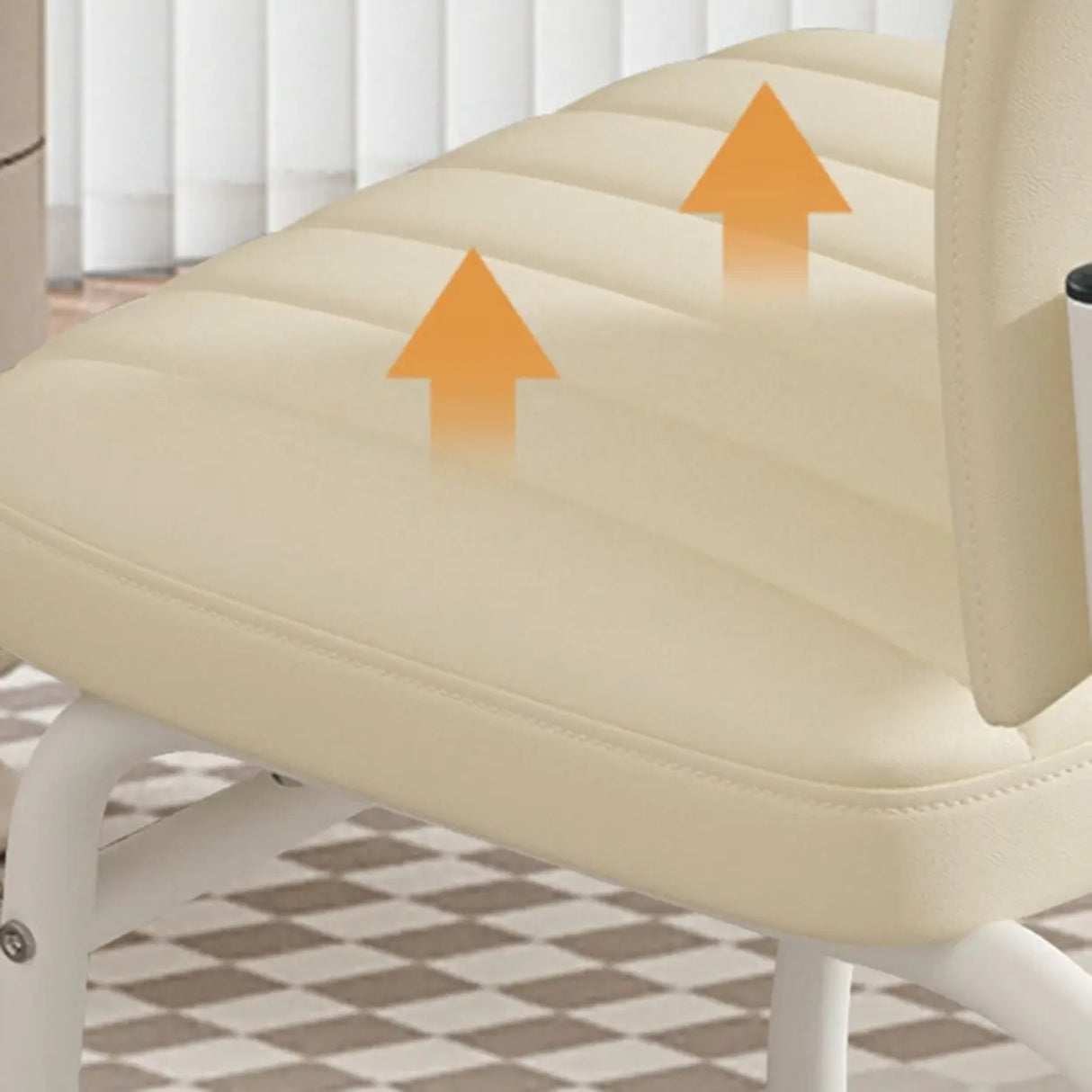 Upholstered Open Low Back Metal Dining Side Chair Image - 18