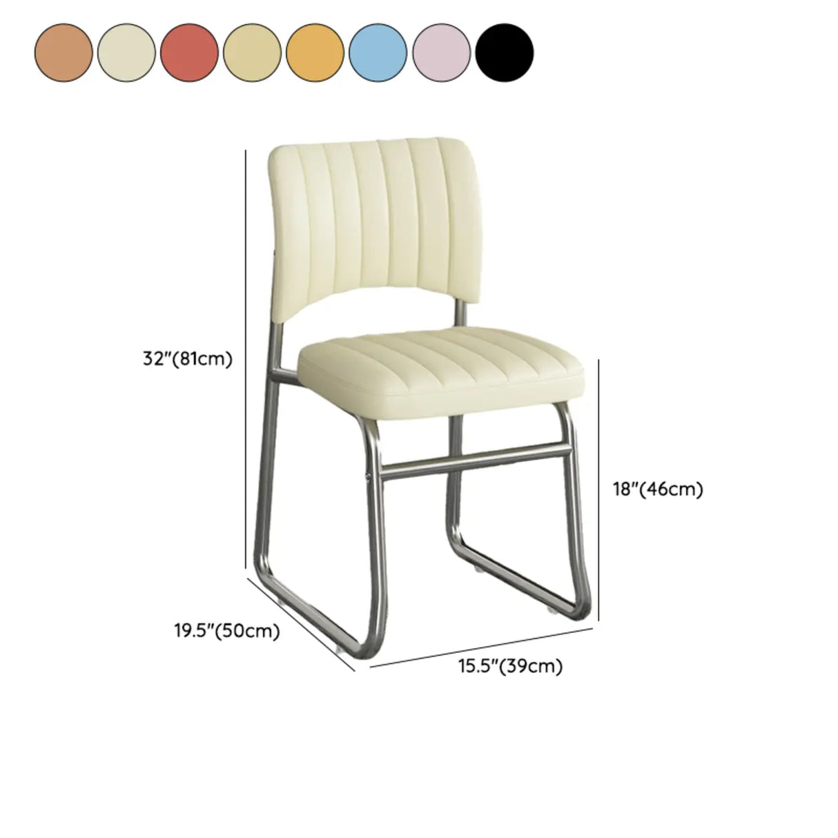 Upholstered Open Low Back Metal Dining Side Chair