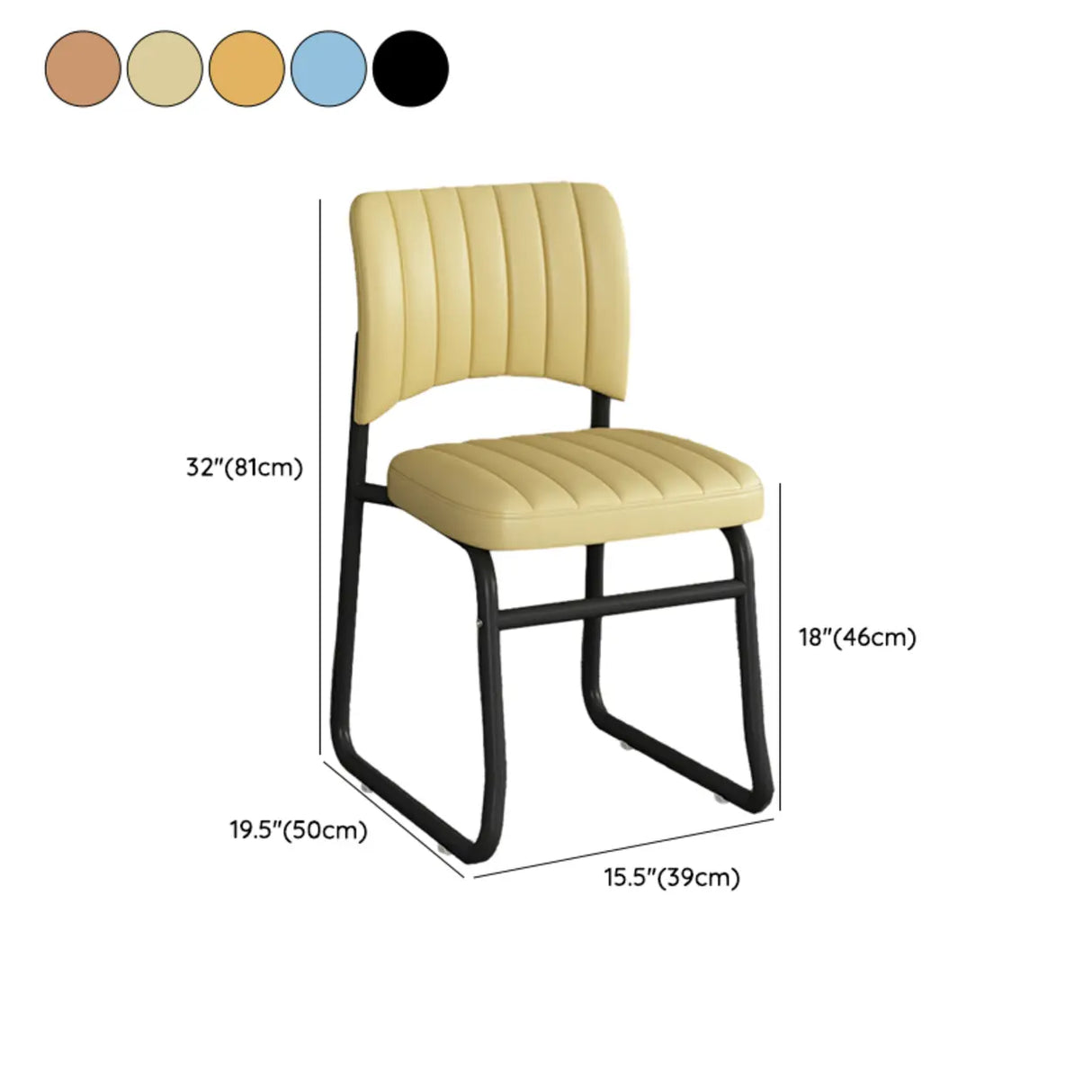 Upholstered Open Low Back Metal Dining Side Chair Image - 31