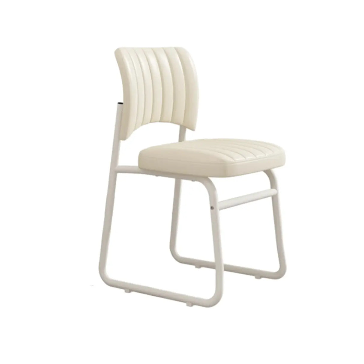 Upholstered Open Low Back Metal Dining Side Chair Image - 9