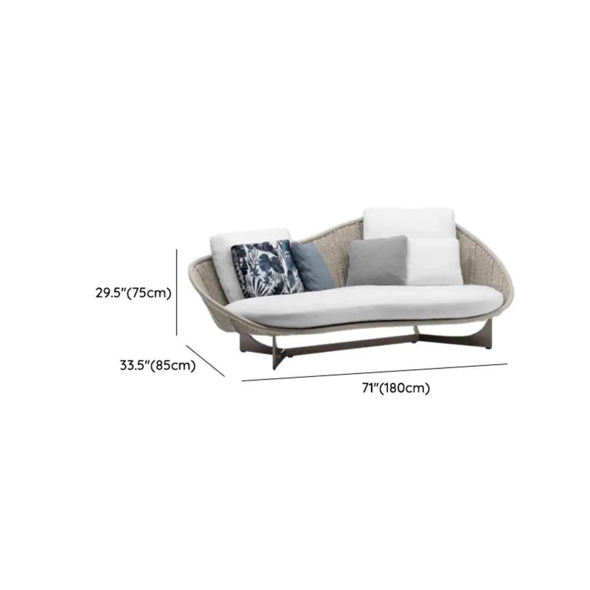 UV Resistant Cream Gray Outdoor Round Wicker Patio Sofa Image - 12