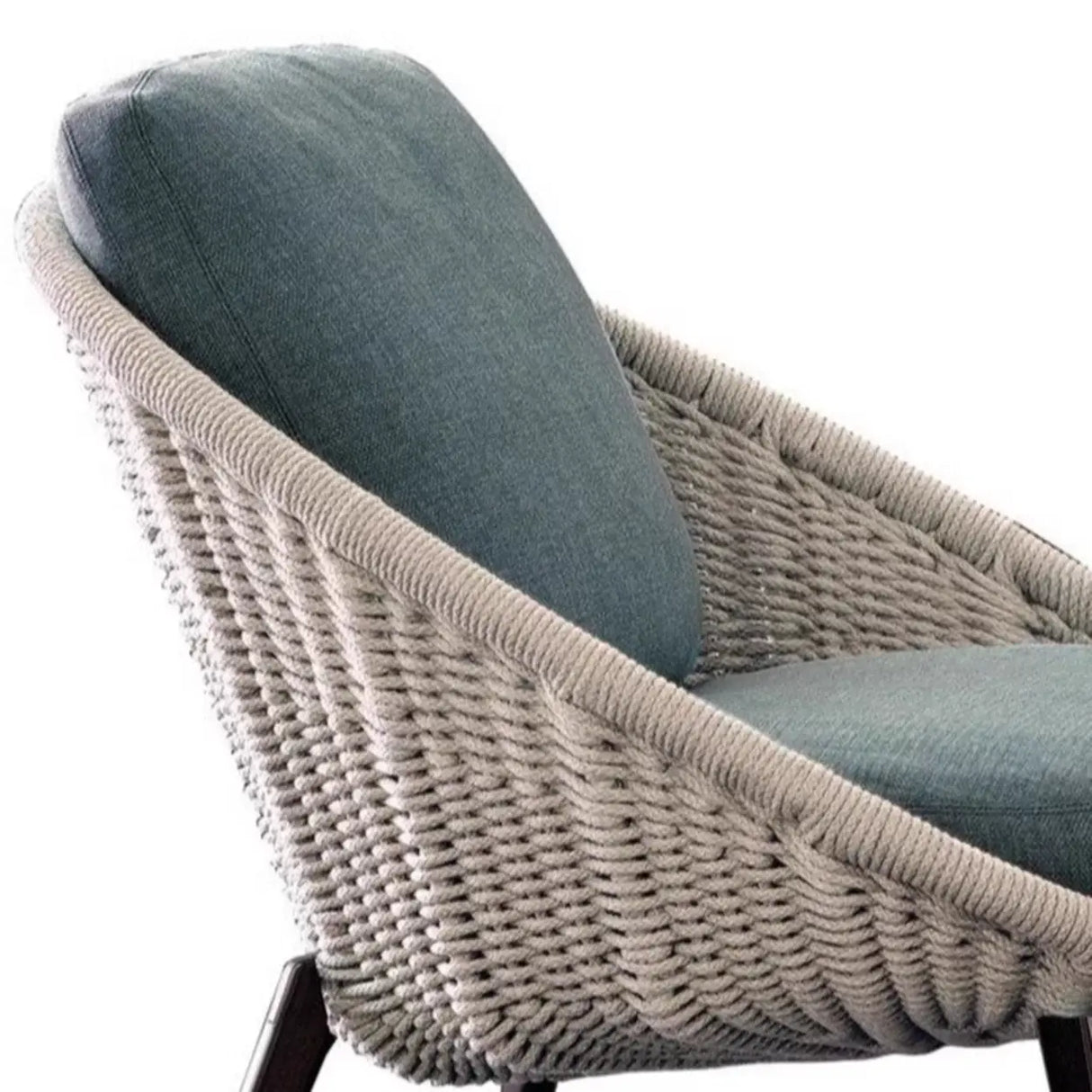 UV Resistant Cream Gray Outdoor Round Wicker Patio Sofa Image - 8