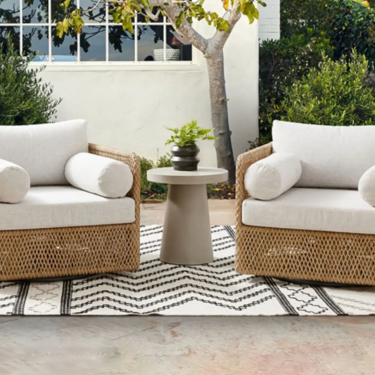 UV Resistant Light Brown Woven Frame Outdoor Patio Sofa Set Image - 1