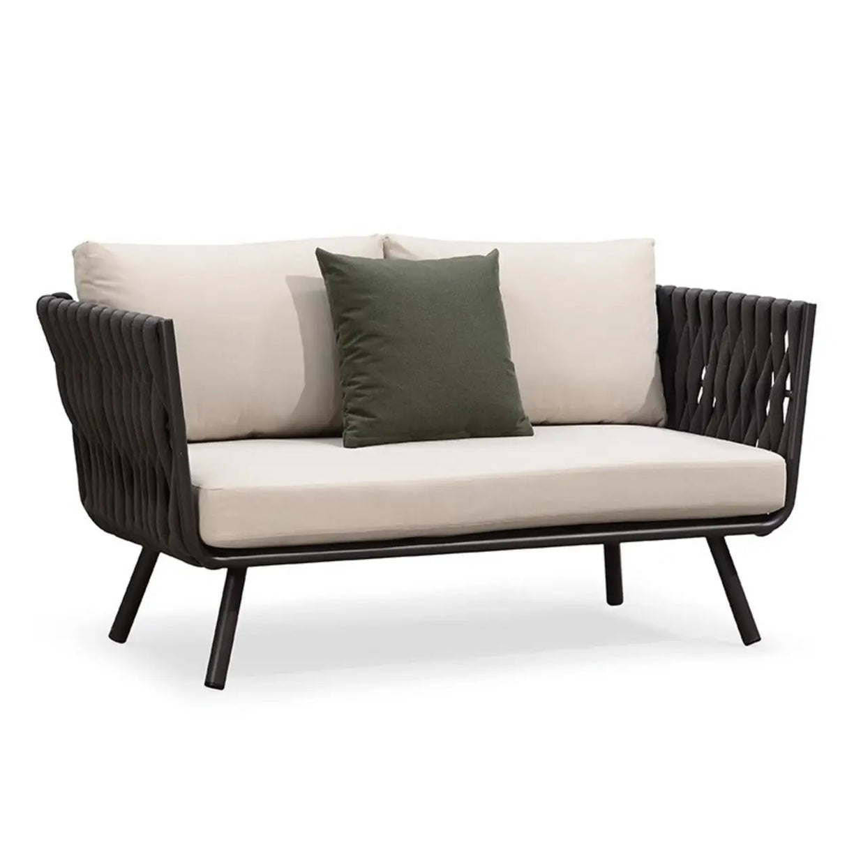 UV Resistant Modish Rope Woven Beige Patio Set with Cushions Image - 14