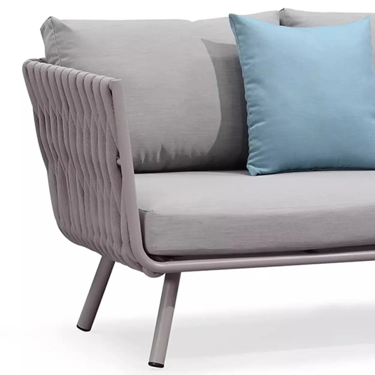 UV Resistant Modish Rope Woven Beige Patio Set with Cushions Image - 9