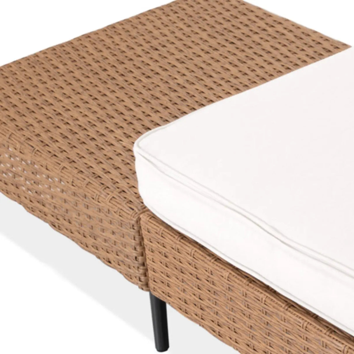 UV Resistant Modular Rattan Beige Upholstered Patio Sofa Set Image - 6