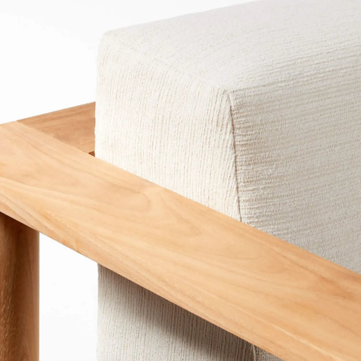 UV Resistant Outdoor Beige Wood Frame Patio Sofa Set Image - 4