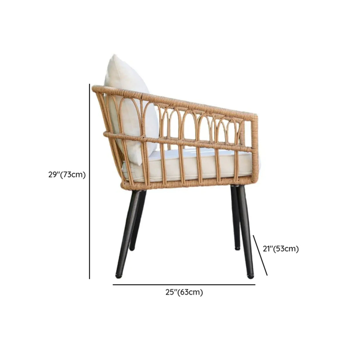 UV Resistant Outdoor Upholstered Rattan White Patio Sofa Set Image - 10