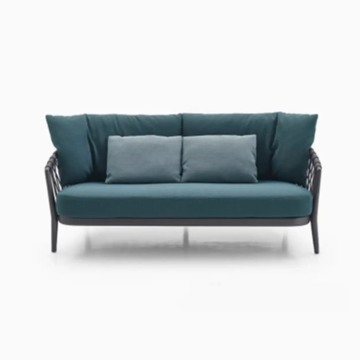 UV Resistant Outdoor Wicker Metal Gray Cushions Sofa Set Image - 15