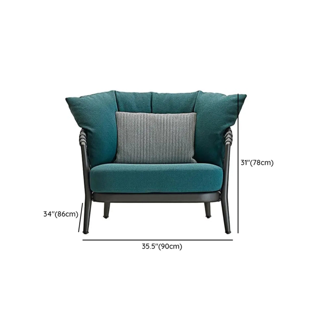 UV Resistant Outdoor Wicker Metal Gray Cushions Sofa Set Image - 19