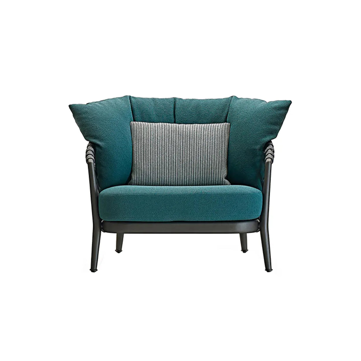 UV Resistant Outdoor Wicker Metal Gray Cushions Sofa Set Image - 2